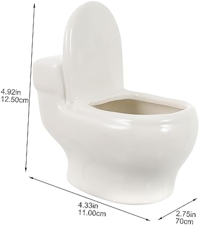 Funny Closestool Shaped Ceramic Planter Unique Desktop Flowerpot for Home Creative Balcony Flowerpot Present for Plant Lovers Practical and Pot for Plants