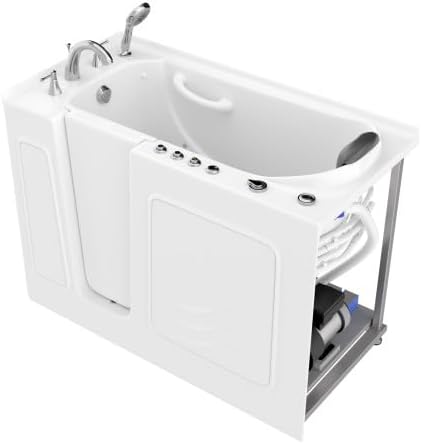ANZZI Tubs Series Left Drain Quick Fill Walk-In Whirlpool and Air Tub with Powered Fast Drain in White Finish 32 in. x 60 in. | AMZ3260LWD