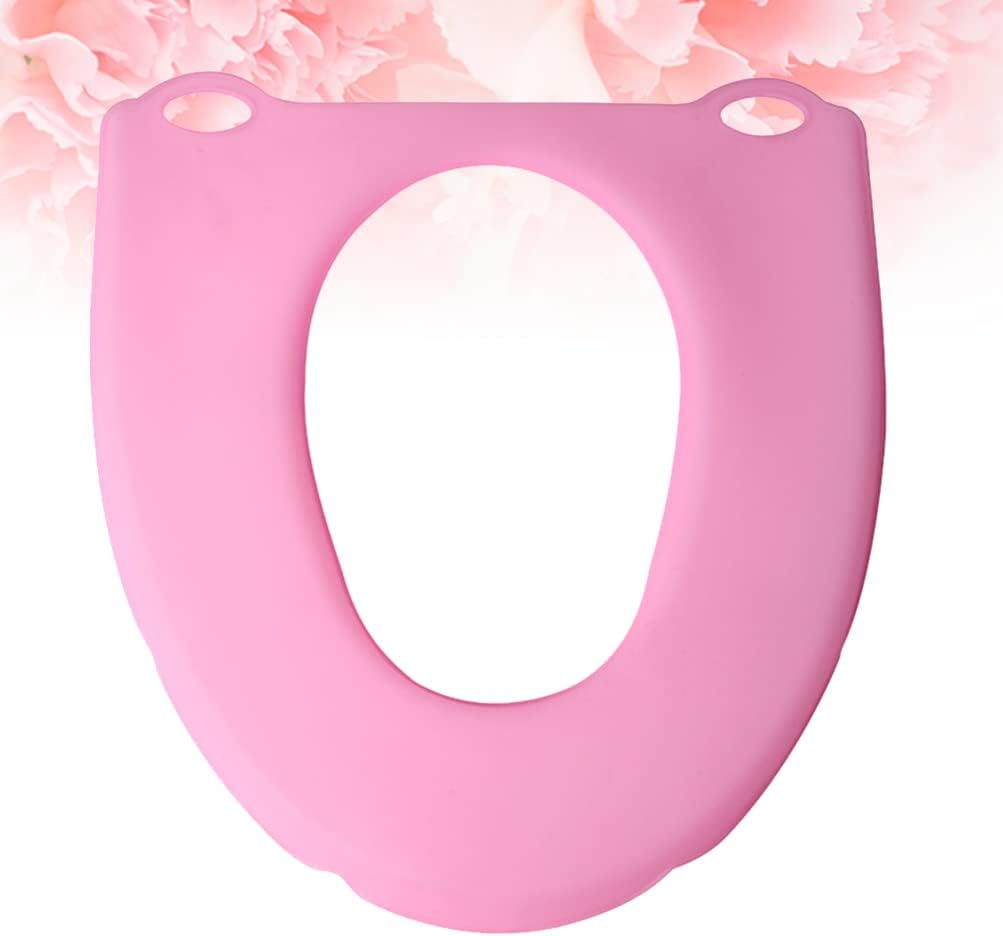 COHEALI Portable Thicken Toilet Seat Closestool Mat for Home Public Use Stylish Pink Bathroom Accessory Present for Ladies Expecting Mamas
