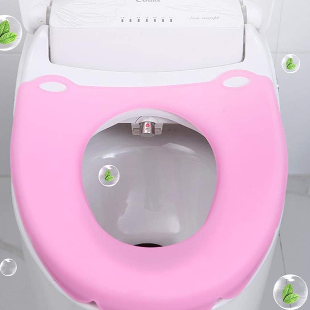COHEALI Portable Thicken Toilet Seat Closestool Mat for Home Public Use Stylish Pink Bathroom Accessory Present for Ladies Expecting Mamas