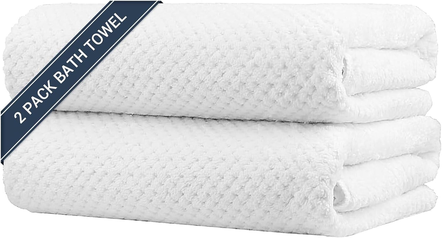 HOMEXCEL Bath Towels Pack of 2, (27 x 54 Inches) Microfiber Ultra Soft Highly Absorbent Bath Towel Set, Lightweight and Quick Drying Towels for Body, Sport, Yoga, SPA, Fitness, Grey