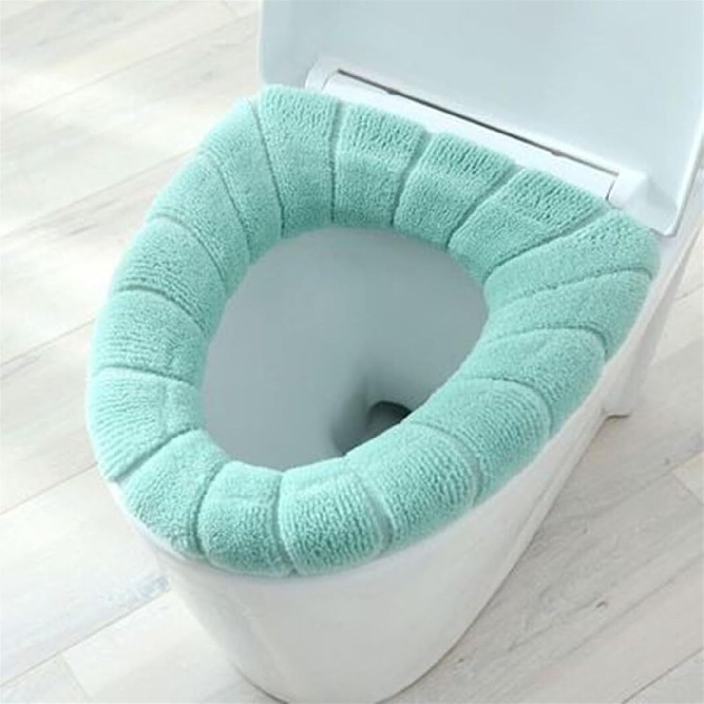 Toilet cushion,toilet seat cover set,Winter Warm Toilet Seat Cover Mat Bathroom Toilet Pad Cushion with Handle Thicker Soft Washable Closestool Warmer Accessories(Green)