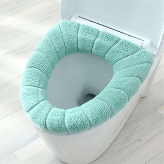 Toilet cushion,toilet seat cover set,Winter Warm Toilet Seat Cover Mat Bathroom Toilet Pad Cushion with Handle Thicker Soft Washable Closestool Warmer Accessories(Green)