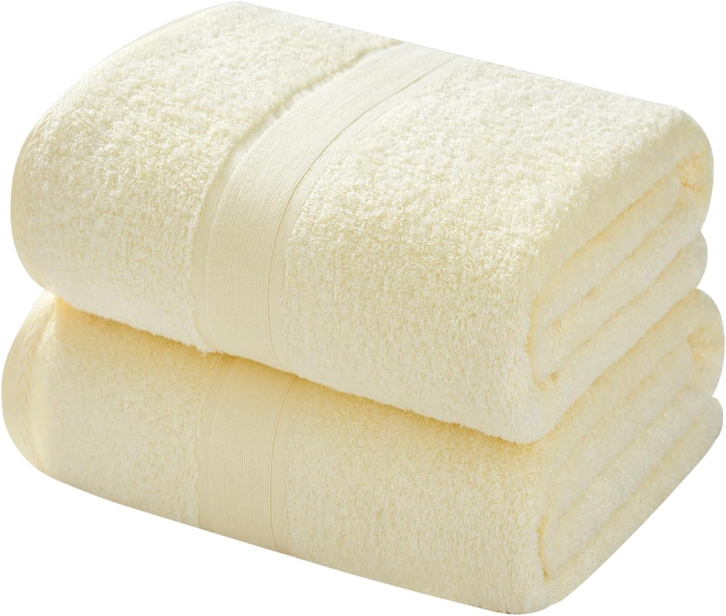 Aibaser Bath Towels, 27x54inch - Natural, Ultra Absorbent Towels for Bathroom, Travel, Gym, Shower and Spa (6 Piece Set)