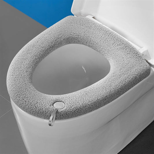 Toilet cushion,toilet seat cover set,Winter Warm Toilet Seat Cover Closestool Mat 1Pcs Washable Bathroom Accessories Knitting Pure Color Soft O-Shape Pad Bidet Cover(Gray)