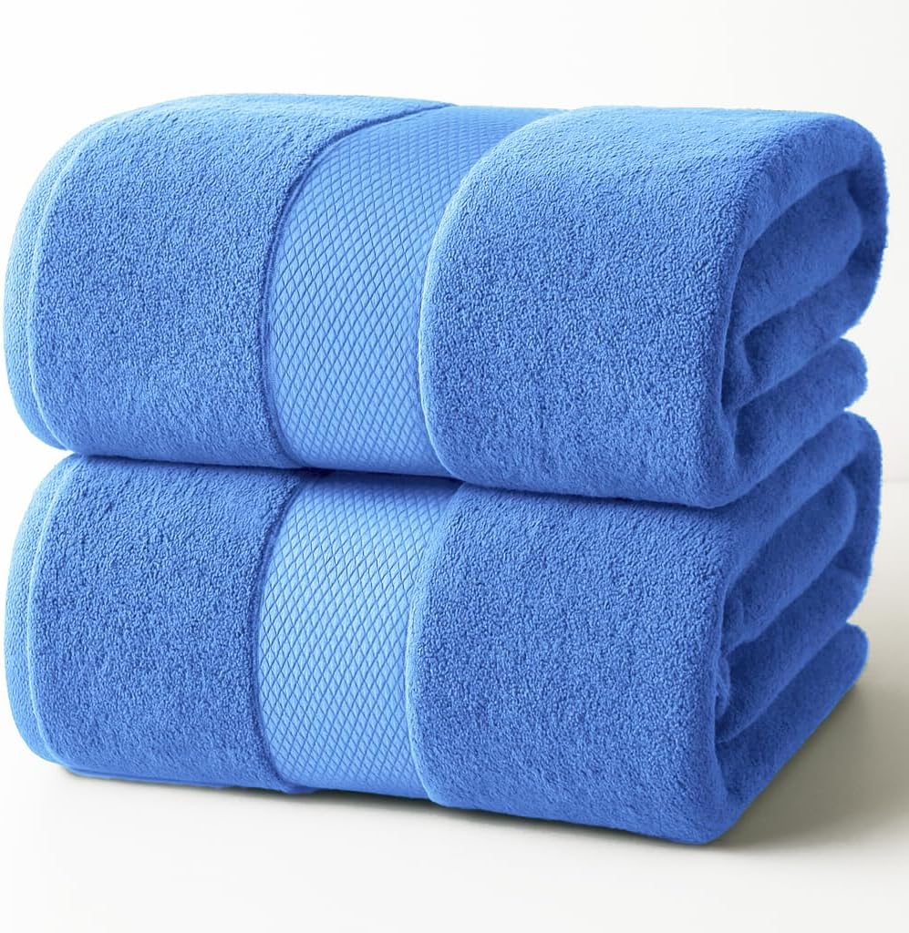 Infinitee Xclusives Premium White Bath Towels for Bathroom Set of 4 (27x54 Inches), 100% Soft Ring-Spun Cotton Bathroom Towels (Brilliant White, Bath Towels)