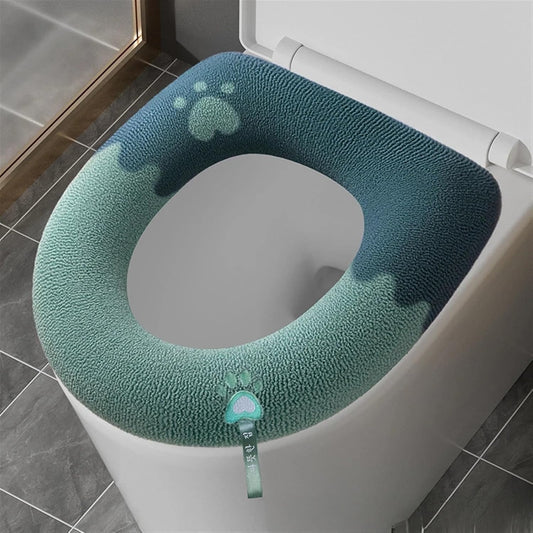 Toilet cushion,toilet seat cover set,Toilet Seat Cover Comfortable Thick Knit O-Shaped Universal Bathroom Washable Toilet Cushion Closestool Mat Pad Cover(Green)