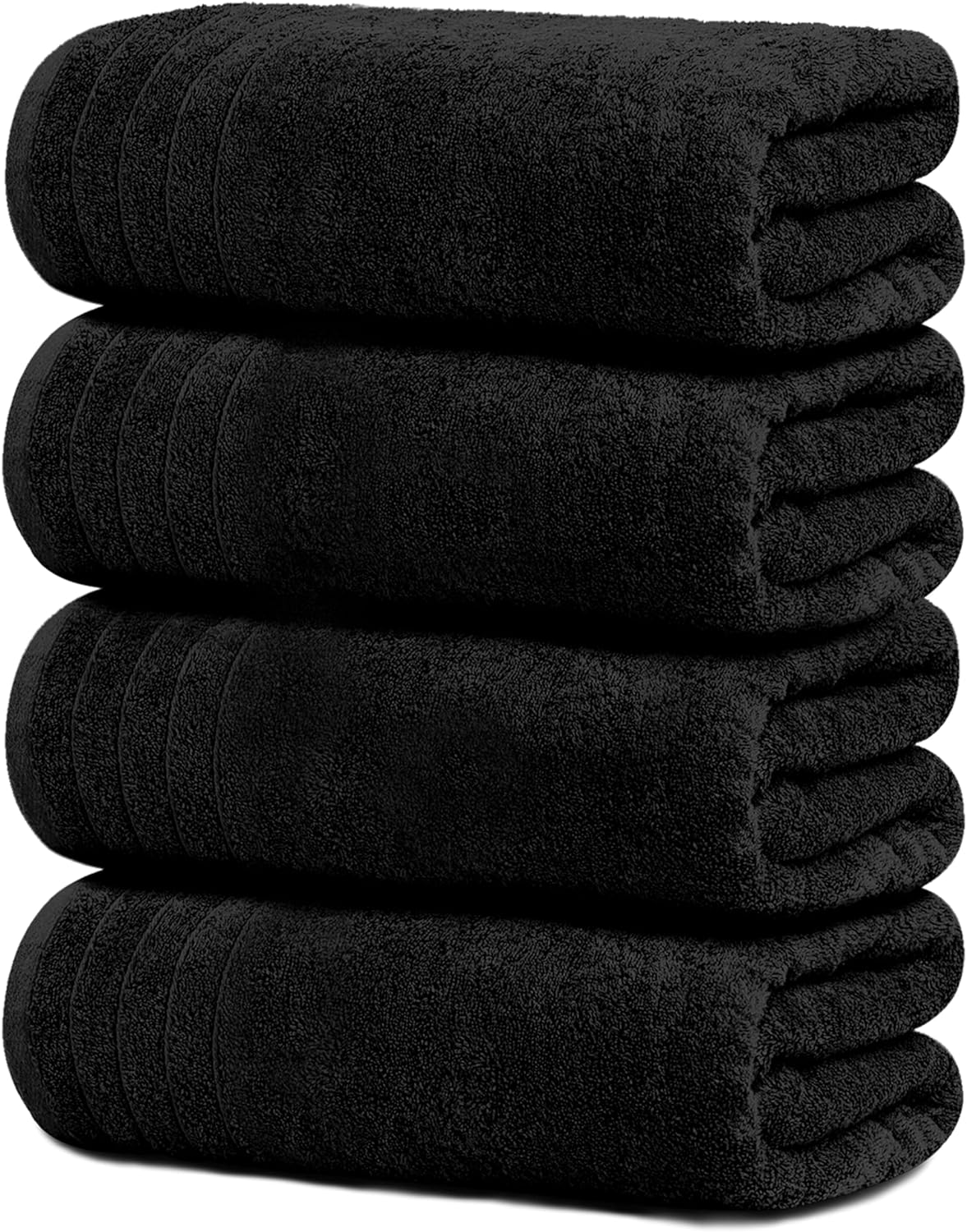 Tens Towels Pack of 4 Extra Large Bath Towels 30 x 60 Inches, 100% Cotton, Larger & Lighter Weight, Quicker to Dry, Super Soft and Absorbent, Perfect for Bathroom, Dark Grey
