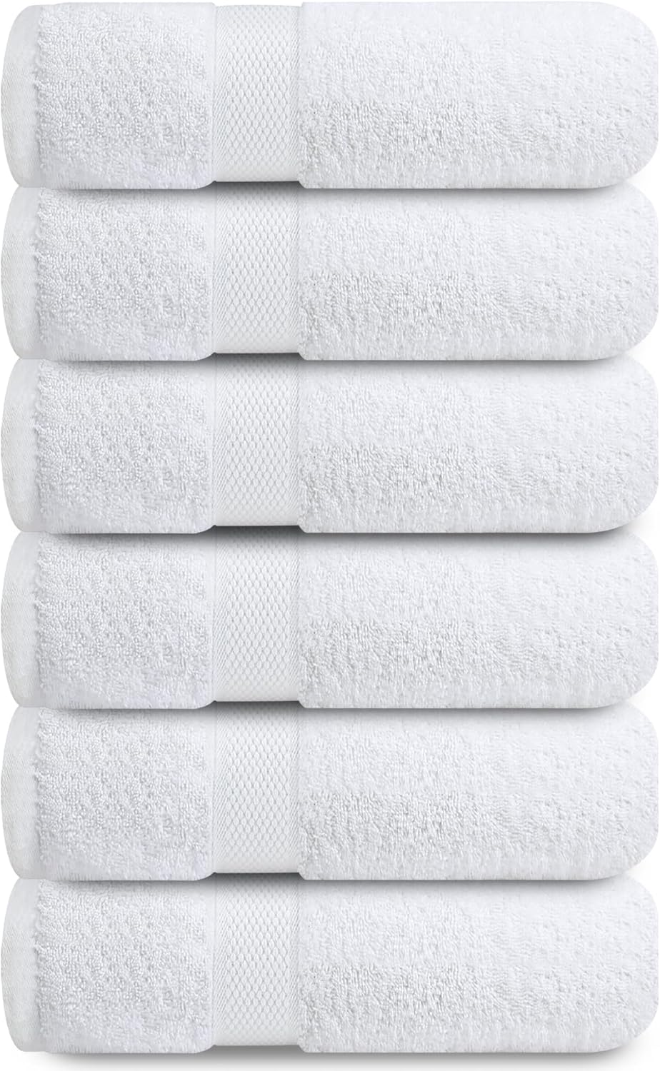 Infinitee Xclusives Premium White Bath Towels for Bathroom Set of 4 (27x54 Inches), 100% Soft Ring-Spun Cotton Bathroom Towels (Brilliant White, Bath Towels)