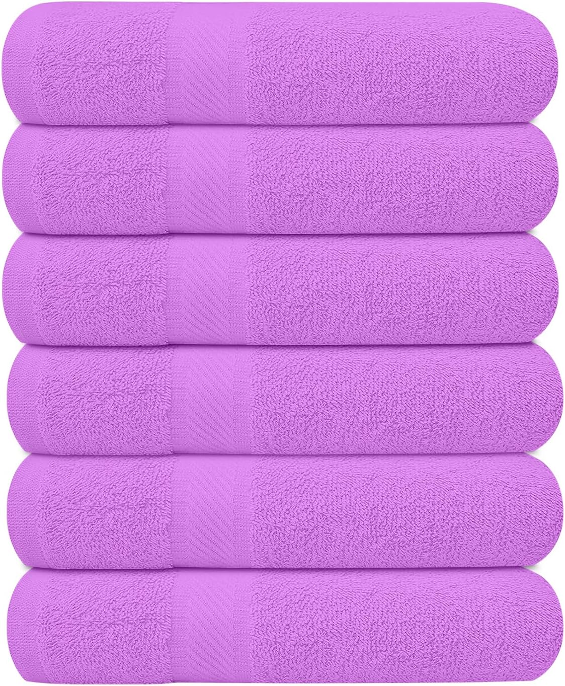 Pack of 6 Bath Towels Set 27 x 54 Inches, 100% Cotton, Larger & Lighter Weight, Quicker to Dry, Super Soft and Absorbent, Perfect for Bathroom (Multicolor, Pack of 6 (27''x54''))