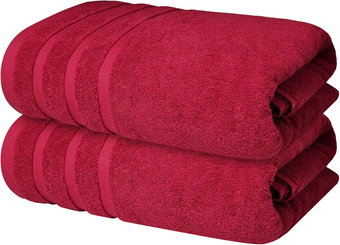 Infinitee Xclusives Premium White Bath Towels for Bathroom Set of 4 (27x54 Inches), 100% Soft Ring-Spun Cotton Bathroom Towels (Brilliant White, Bath Towels)