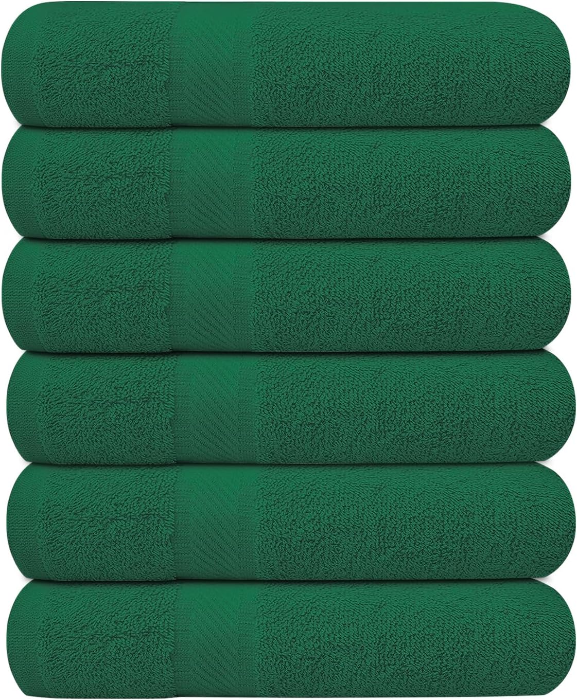 Pack of 6 Bath Towels Set 27 x 54 Inches, 100% Cotton, Larger & Lighter Weight, Quicker to Dry, Super Soft and Absorbent, Perfect for Bathroom (Multicolor, Pack of 6 (27''x54''))