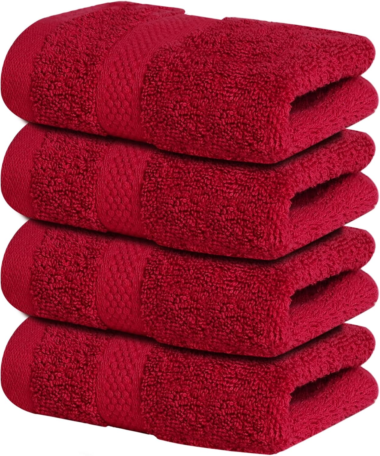 Infinitee Xclusives Premium White Bath Towels for Bathroom Set of 4 (27x54 Inches), 100% Soft Ring-Spun Cotton Bathroom Towels (Brilliant White, Bath Towels)
