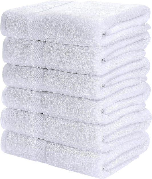SIMPLI-MAGIC Cotton Set, Towels, 24x46, White, 6 Count