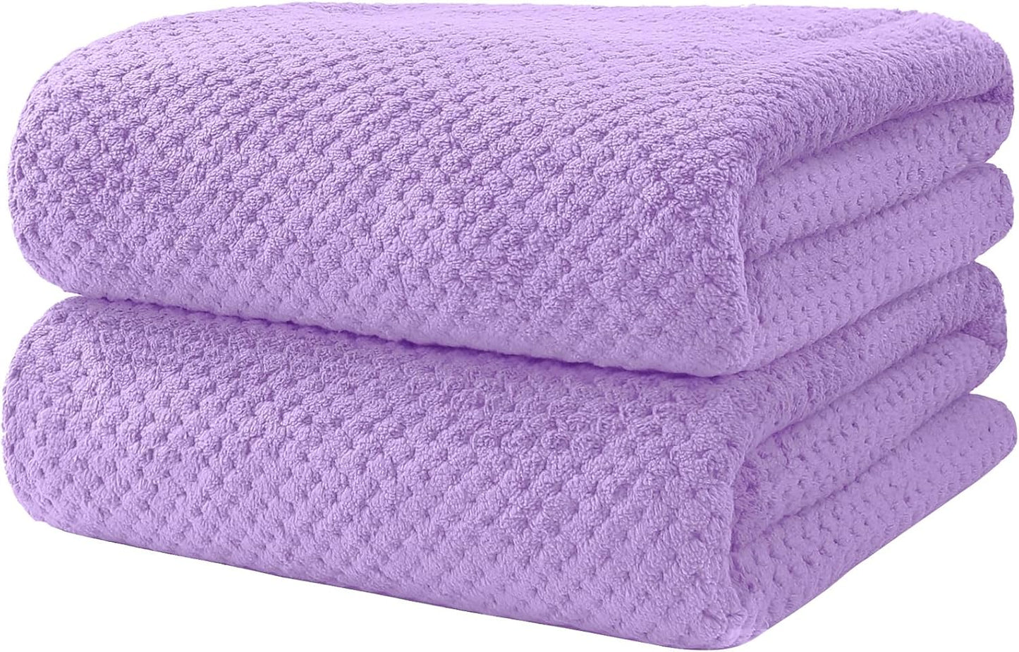 HOMEXCEL Bath Towels Pack of 2, (27 x 54 Inches) Microfiber Ultra Soft Highly Absorbent Bath Towel Set, Lightweight and Quick Drying Towels for Body, Sport, Yoga, SPA, Fitness, Grey