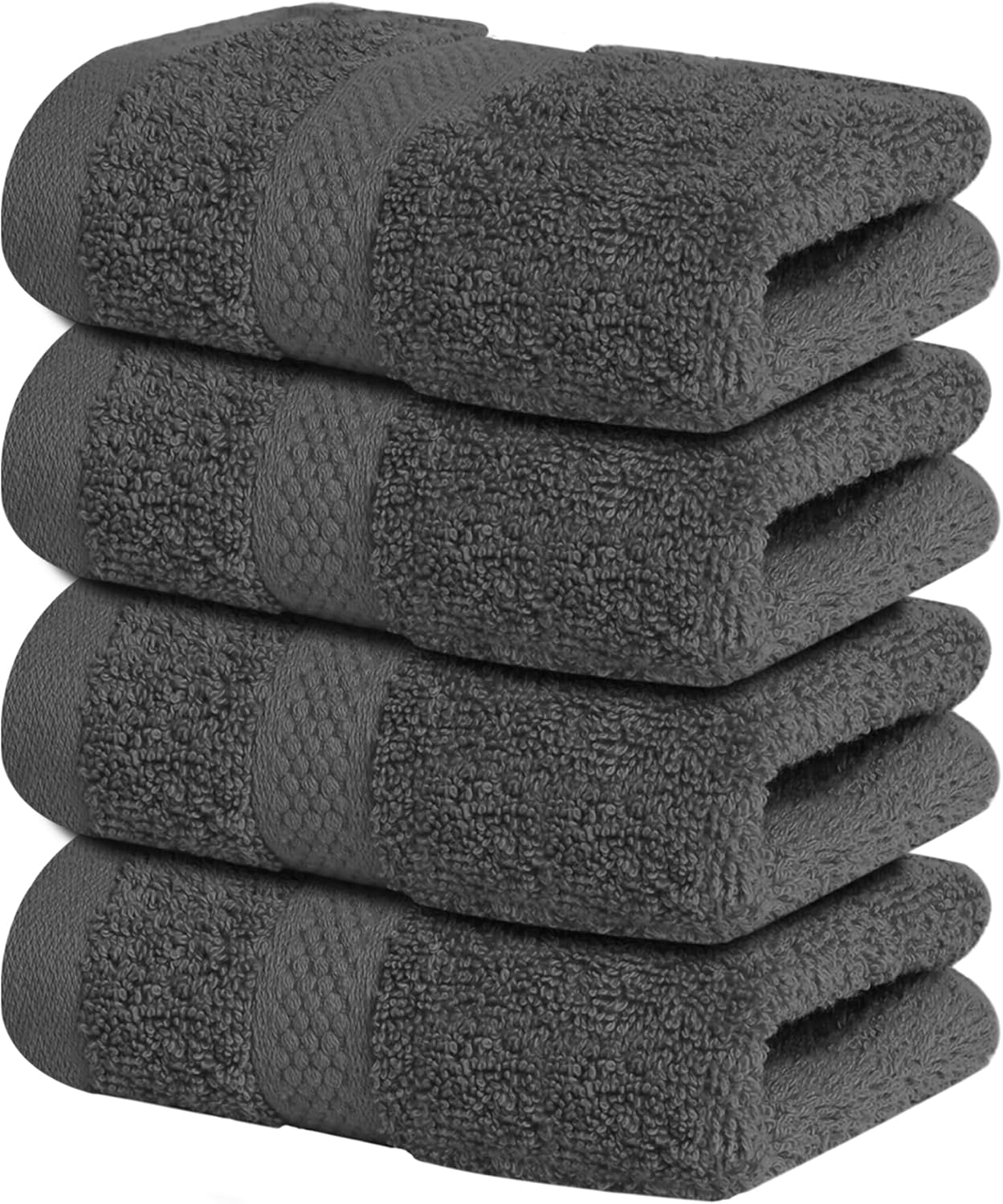 Infinitee Xclusives Premium White Bath Towels for Bathroom Set of 4 (27x54 Inches), 100% Soft Ring-Spun Cotton Bathroom Towels (Brilliant White, Bath Towels)