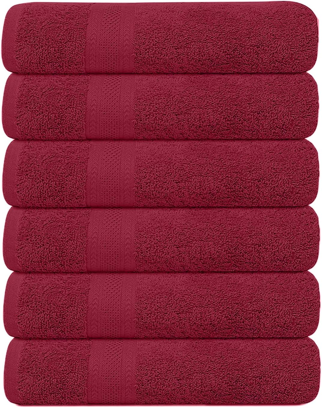 Pack of 6 Bath Towels Set 27 x 54 Inches, 100% Cotton, Larger & Lighter Weight, Quicker to Dry, Super Soft and Absorbent, Perfect for Bathroom (Multicolor, Pack of 6 (27''x54''))