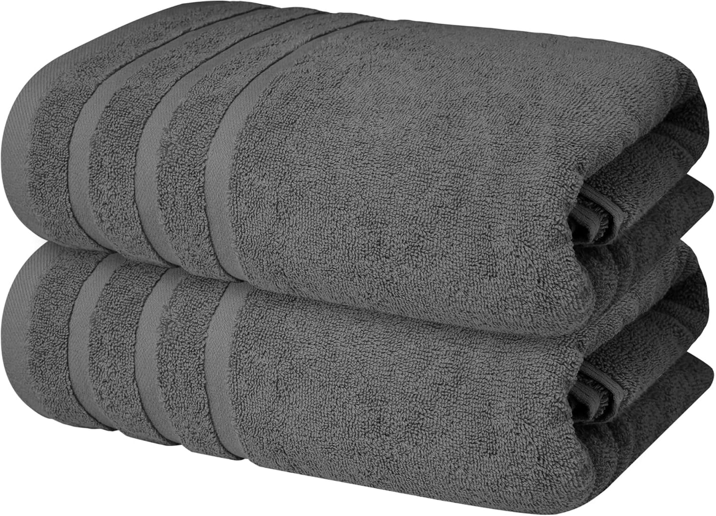 Infinitee Xclusives Premium White Bath Towels for Bathroom Set of 4 (27x54 Inches), 100% Soft Ring-Spun Cotton Bathroom Towels (Brilliant White, Bath Towels)