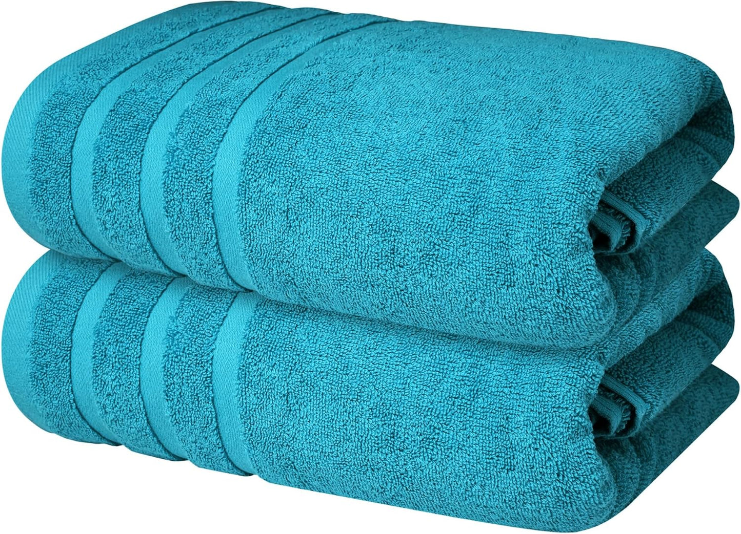 Infinitee Xclusives Premium White Bath Towels for Bathroom Set of 4 (27x54 Inches), 100% Soft Ring-Spun Cotton Bathroom Towels (Brilliant White, Bath Towels)