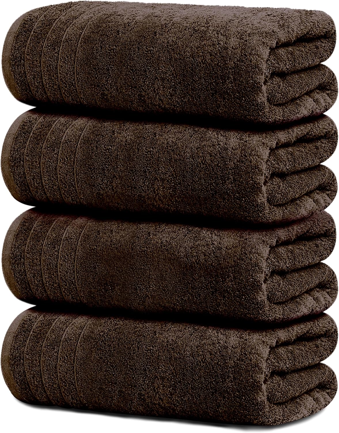 Tens Towels Pack of 4 Extra Large Bath Towels 30 x 60 Inches, 100% Cotton, Larger & Lighter Weight, Quicker to Dry, Super Soft and Absorbent, Perfect for Bathroom, Dark Grey