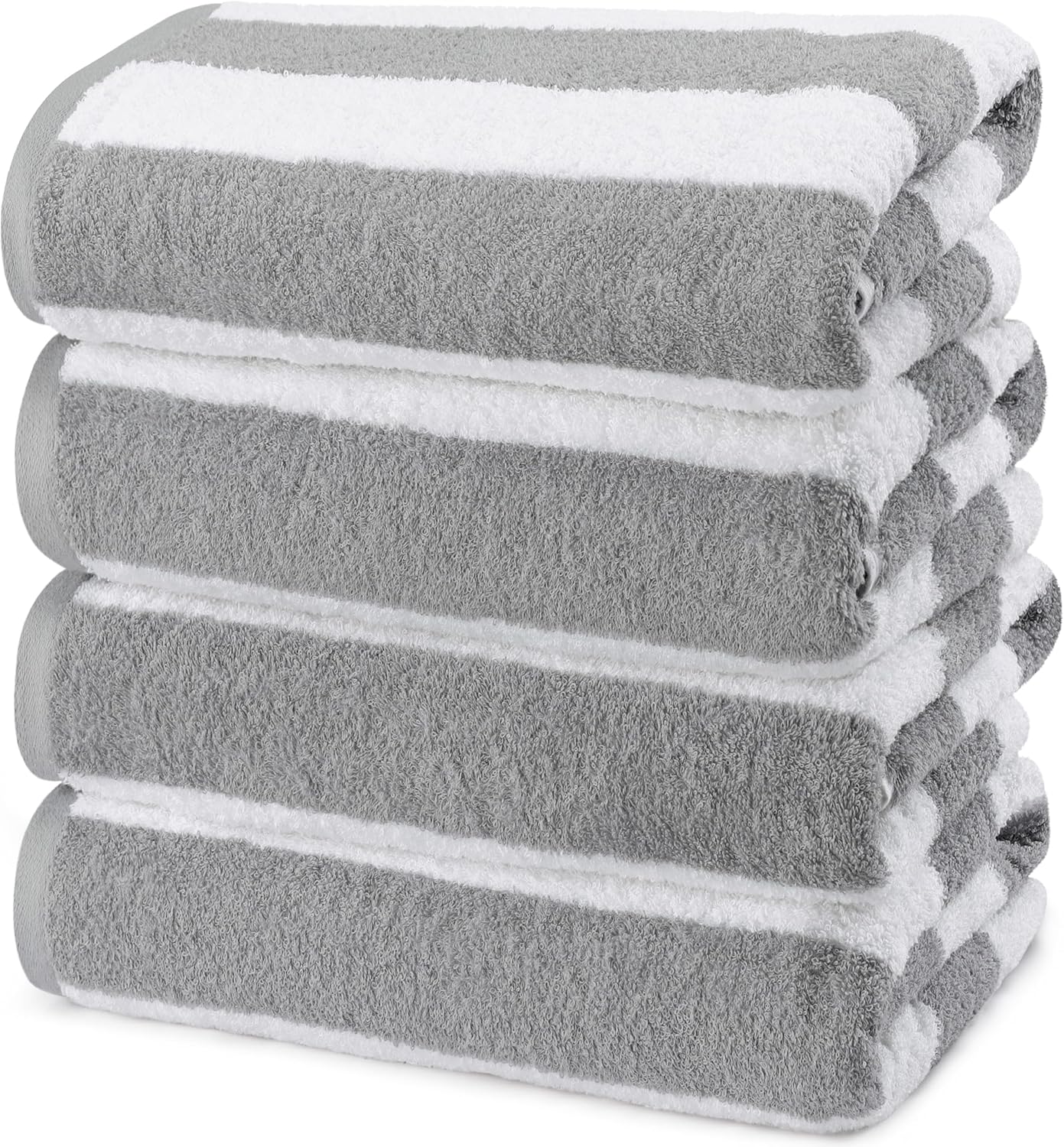 Utopia Towels 4 Pack Cabana Stripe Beach Towel, 30 by 60 Inches, Oversized 100% Ringspun Cotton Pool Towels, Highly Absorbent Bath Towels for Bathroom