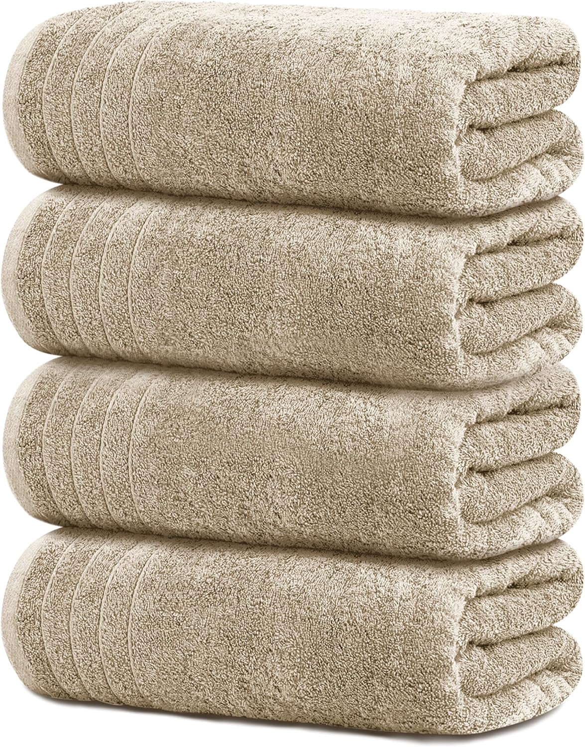 Tens Towels Pack of 4 Extra Large Bath Towels 30 x 60 Inches, 100% Cotton, Larger & Lighter Weight, Quicker to Dry, Super Soft and Absorbent, Perfect for Bathroom, Dark Grey