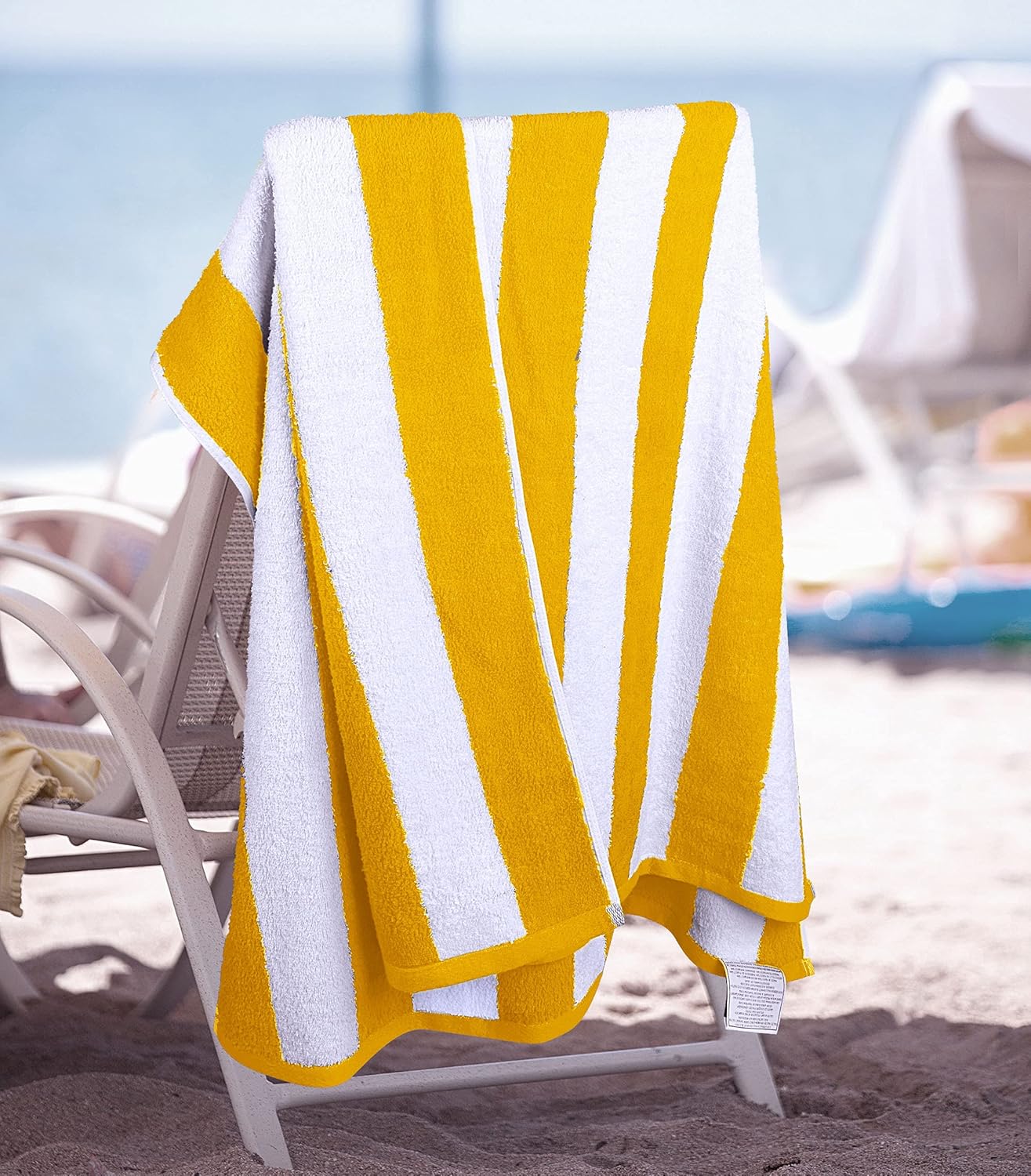 Utopia Towels 4 Pack Cabana Stripe Beach Towel, 30 by 60 Inches, Oversized 100% Ringspun Cotton Pool Towels, Highly Absorbent Bath Towels for Bathroom